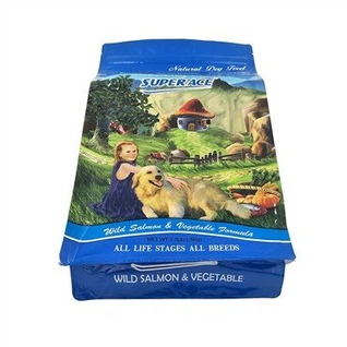 Beg Pembungkusan Makanan Anjing Bawah Datar dengan Ritsleting